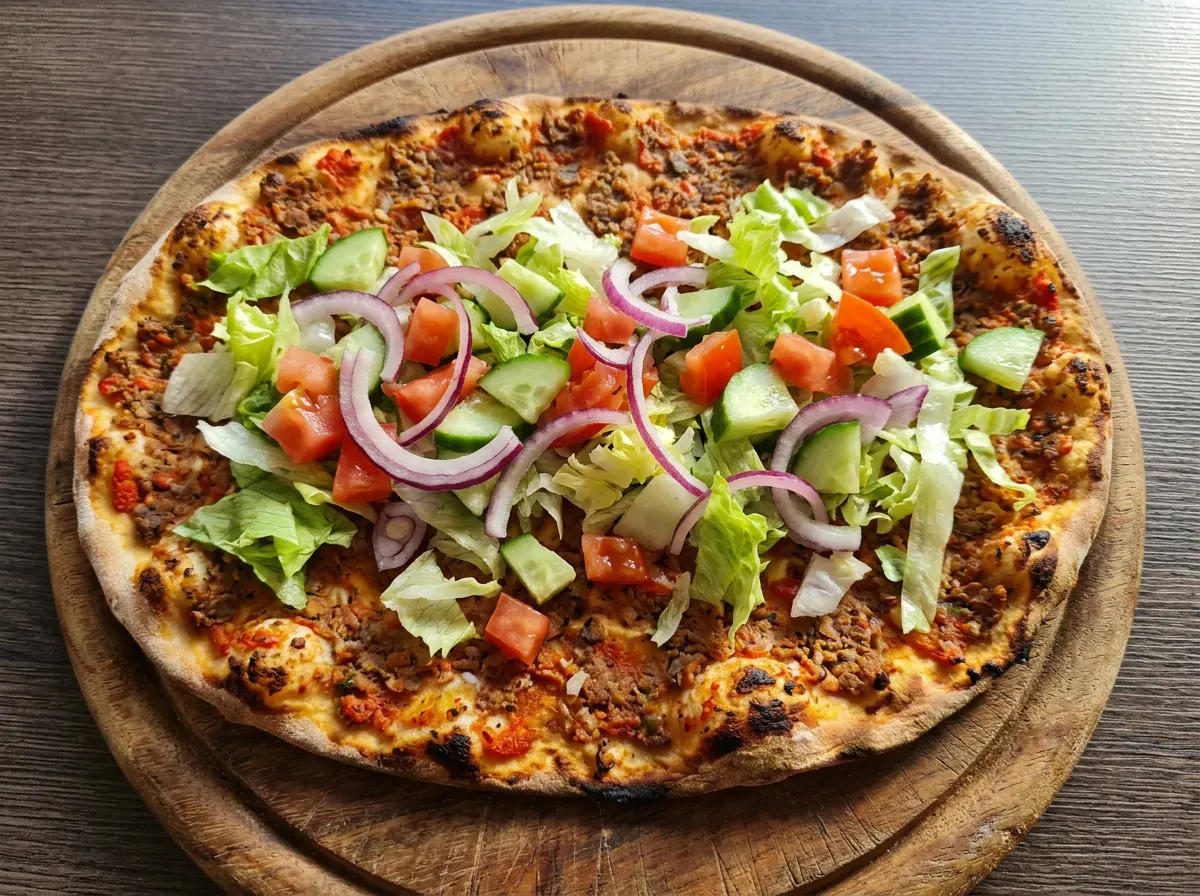 Lahmacun mit Salat
