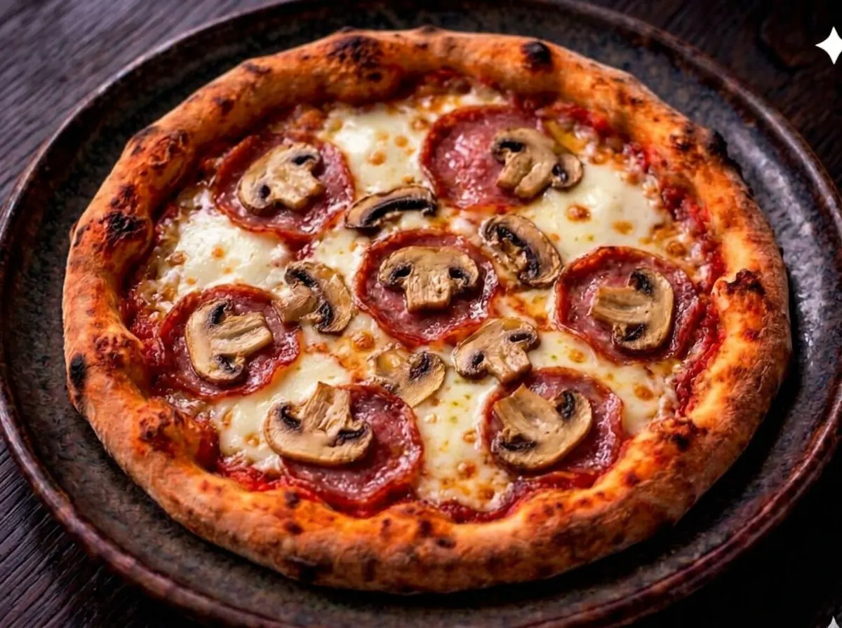 Pizza Funghi e Salame